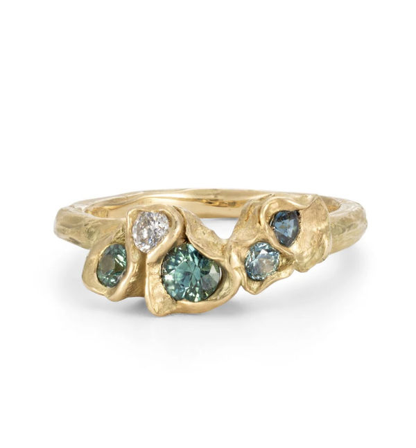 Emily Nixon, Little Teal Furbelow Ring, 2024