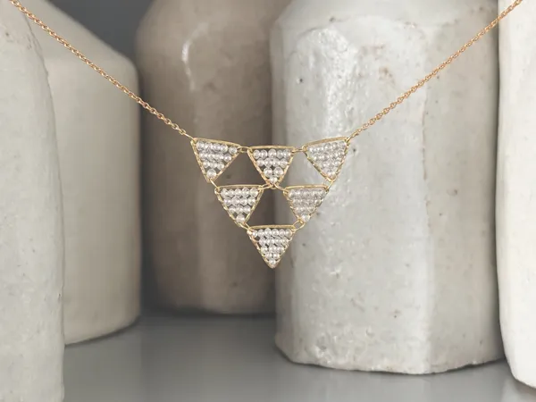 Nina Bukvic, (NB278) Six Pyramid Diamond Pendant Necklace, 2024