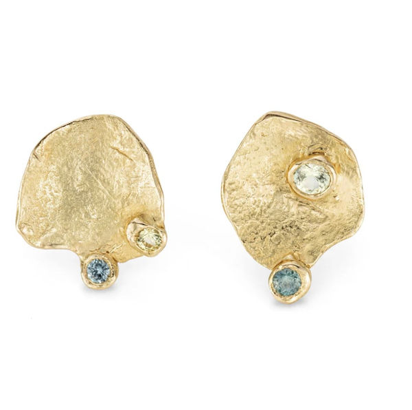 Emily Nixon, Stud Earrings - Ocean Pool Sapphire, 2024