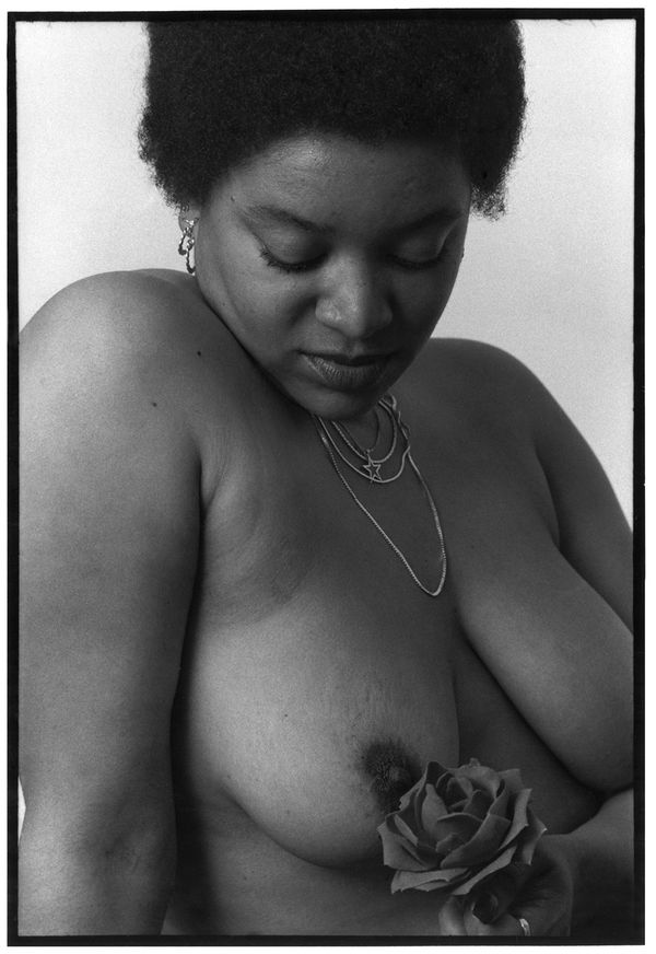 Steven Cuffie Untitled (Woman With Flower), c. 1970s Gelatin silver print