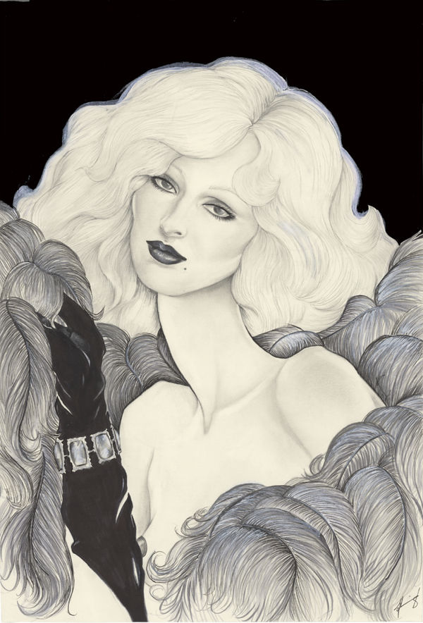 Connie Fleming Candy Darling Beauty Shot, 2024 Graphite and marker on paper