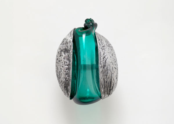 Tania Pérez Córdova Inhale 6, 2024 Blown glass, breath of a person, aluminium cast