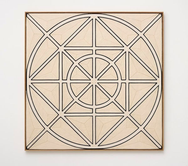 Eduardo Terrazas 1.1.4, 1974 - 2014 Wool yarn and Campeche wax on wooden board