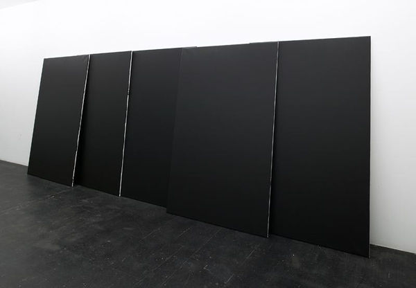 Gardar Eide Einarsson “5 (WORDS)”we, 2004 Acrylic on five canvases