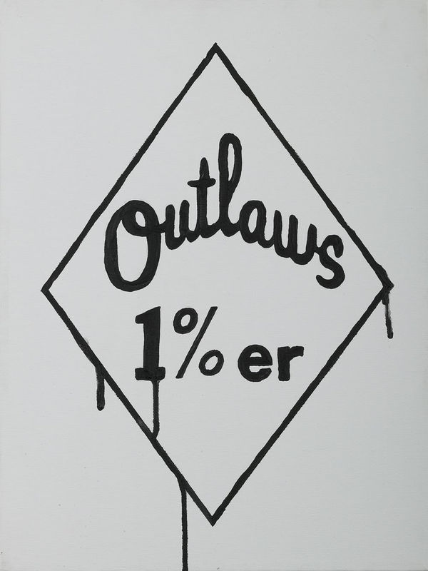 Gardar Eide Einarsson “Outlaw Logos (Outlaws 1%er)”, 2004 acrylic on canvas