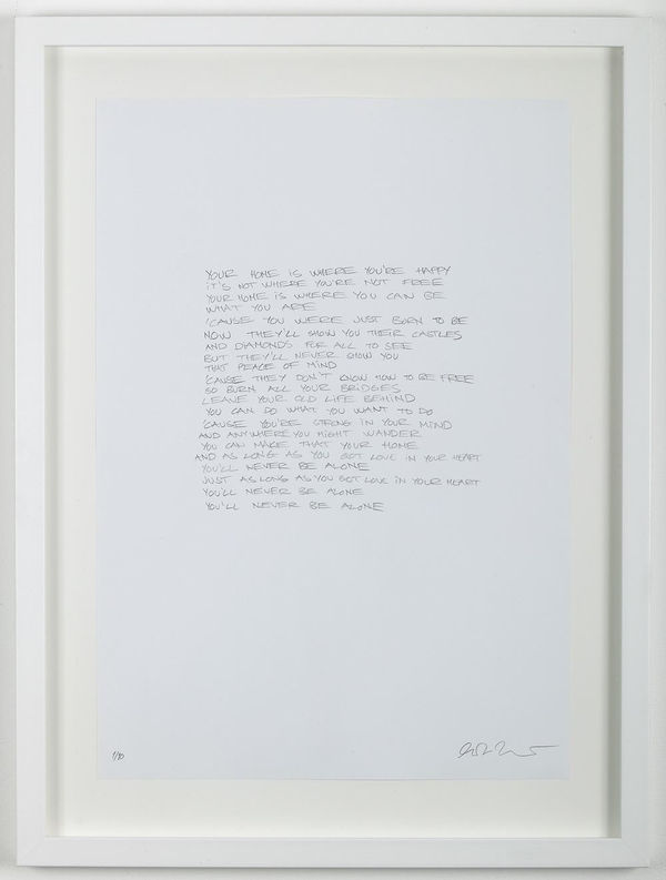 Gardar Eide Einarsson “Your Home is Where You're Happy”, 2004 pencil on paper (framed)