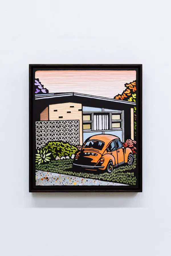 Christopher Zanko TIME WARP, 2026 acrylic on carved woodblock 40 x 35 cm