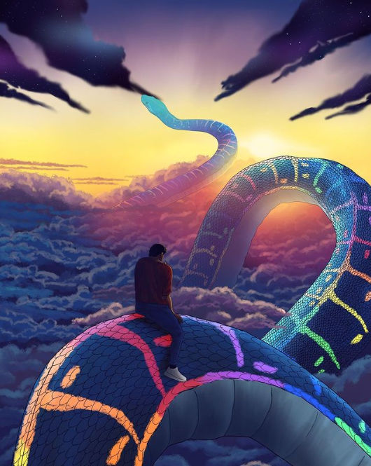 Dylan Mooney New Beginnings, 2023 digital illustration on paper Large: 118.9 x 84.1 cm | ed. of 5 + 2 AP Medium: 84.1 x 59.4 cm | ed. of 10 + 2 AP