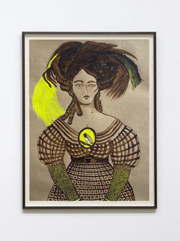 Joan Ross How will he find his way back home?, 2021 acrylic & ink on card 111.5 x 85 cm (framed)