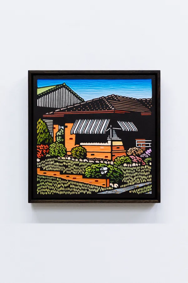 Christopher Zanko MIDDLE MOMENTS, 2026 acrylic on carved woodblock 30 x 30 cm