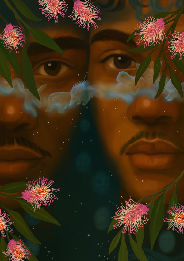 Dylan Mooney Faces of Connection, 2025 digital illustration on paper Large: 118.9 x 84.1 cm | ed. of 5 + 2 AP Medium: 84.1 x 59.4 cm | ed. of 10 + 2 AP