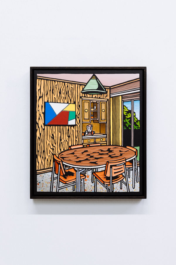 Christopher Zanko DIALED IN, 2026 acrylic on carved woodblock 40 x 35 cm