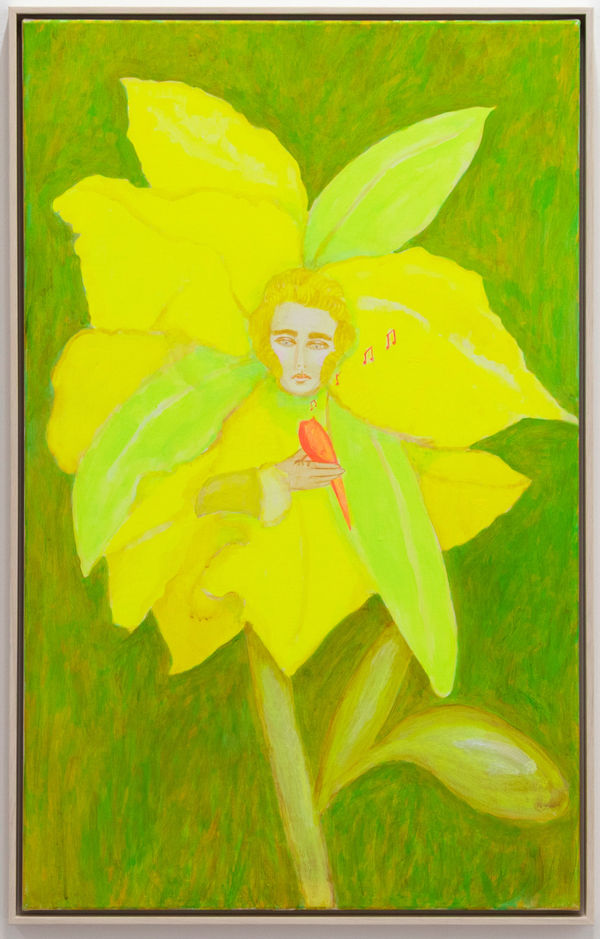 Joan Ross The headless bird sings a sad song, 2025 acrylic on canvas 80 x 50 cm