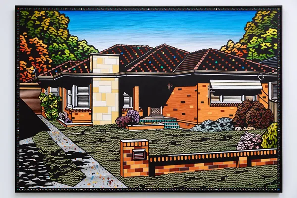 Christopher Zanko NOWHERE FAST, 2026 acrylic on carved woodblock, acrylic rhinestones 122 x 176 cm