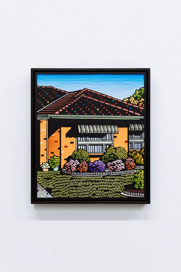 Christopher Zanko HOLD UP I, 2026 acrylic on carved woodblock 40 x 35 cm