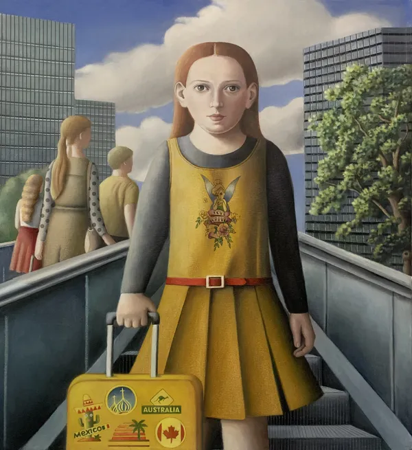 Amy Hill, Young Girl on Escalator, 2025