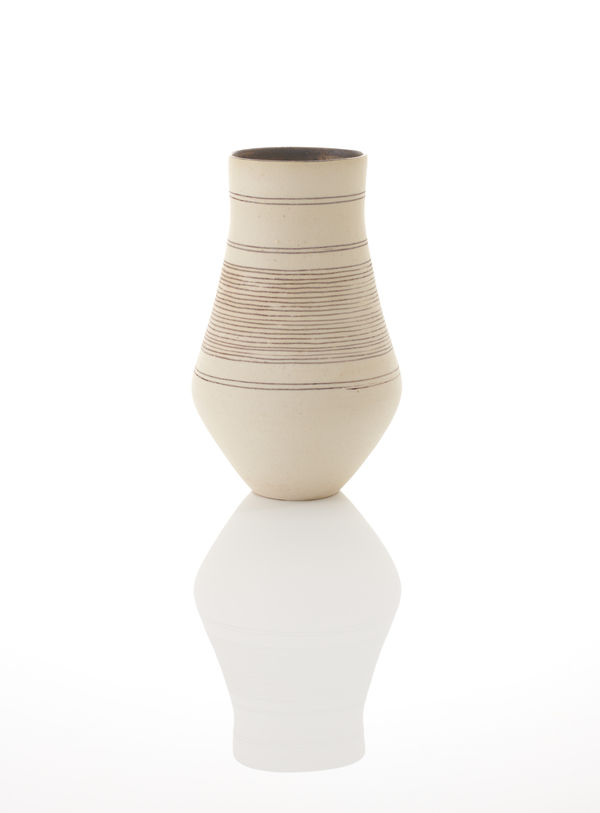 Lucie Rie, Vase with Inlaid Manganese Lines, circa 1977