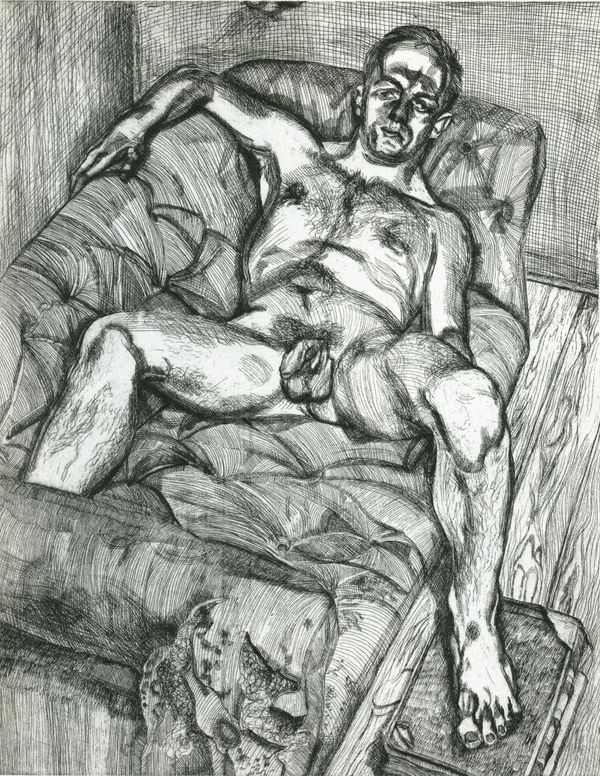 Lucian Freud, Man Posing, 1985