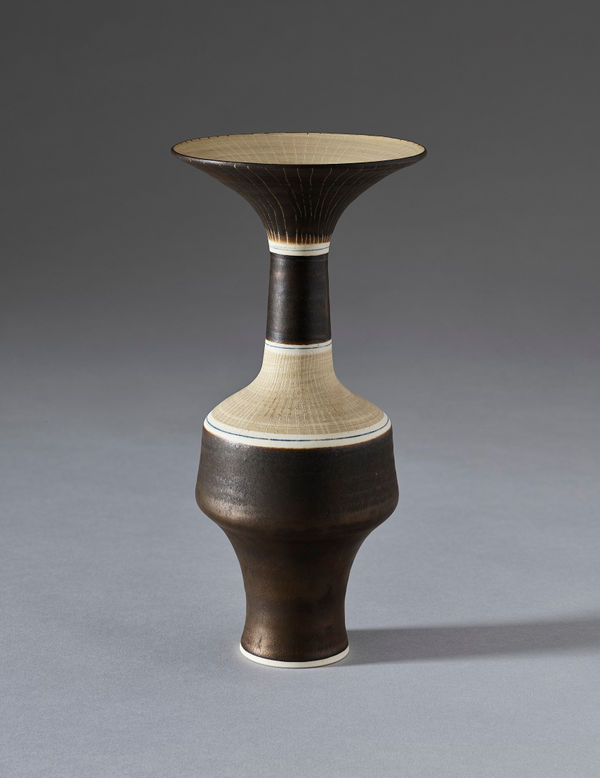 Lucie Rie, Bottle Vase with Flaring Rim, c.1975