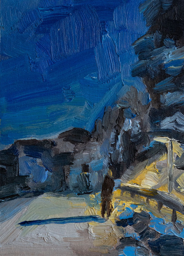 Jérémie Queyras, Winter evening on the path to Schloss Elmau, 2024