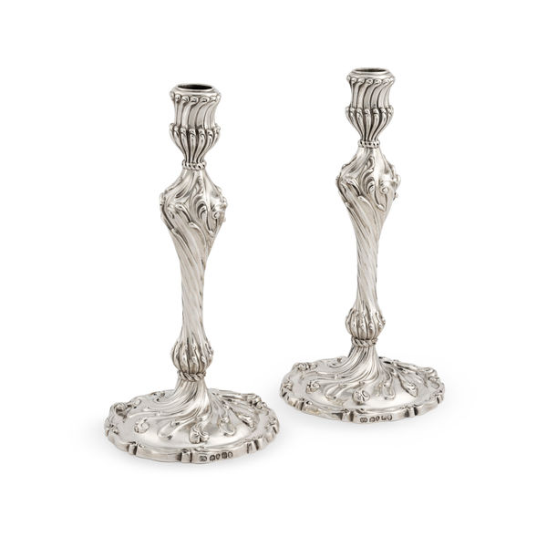 PAUL STORR, A Rare Pair of William IV Candlesticks, 1837