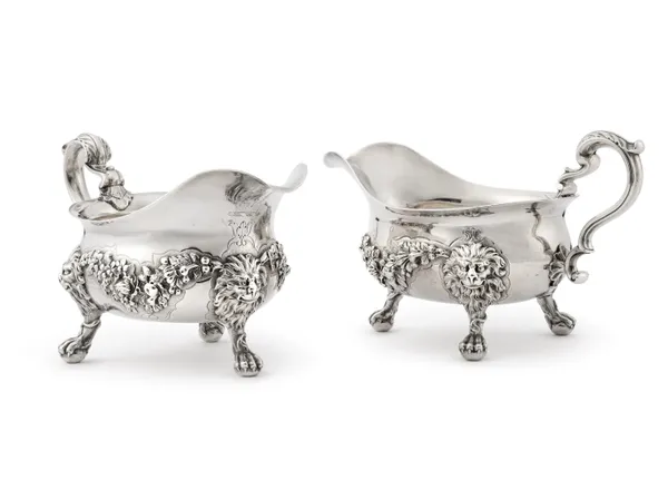 George Wickes, An Important Pair of George II Sauceboats, 1742