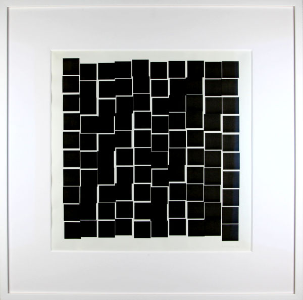 Vera MOLNAR, De la série 100 carrés qui se bousculent, étape n°3, 1986