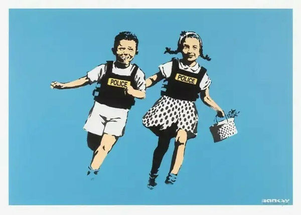 Banksy, Jack & Jill (Police Kids) (Signed), 2005