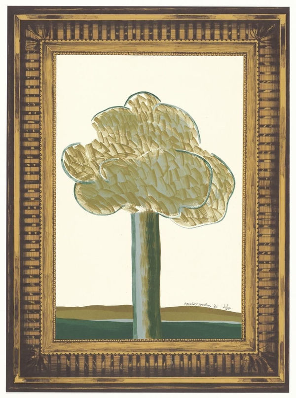 David Hockney, Picture of a Landscape in an Elaborate Gold Frame, 1965