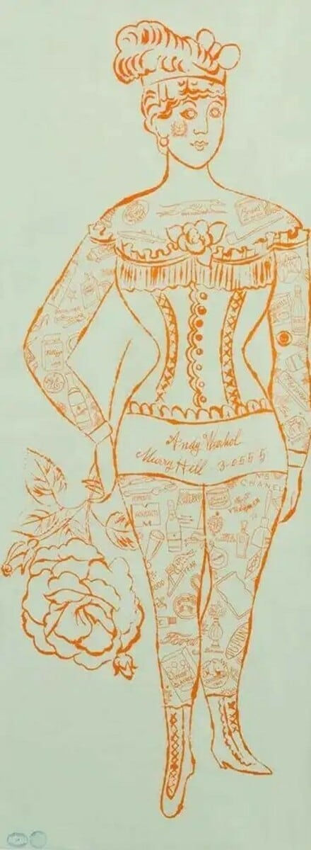Andy Warhol, Tattooed Woman Holding Rose, 1955