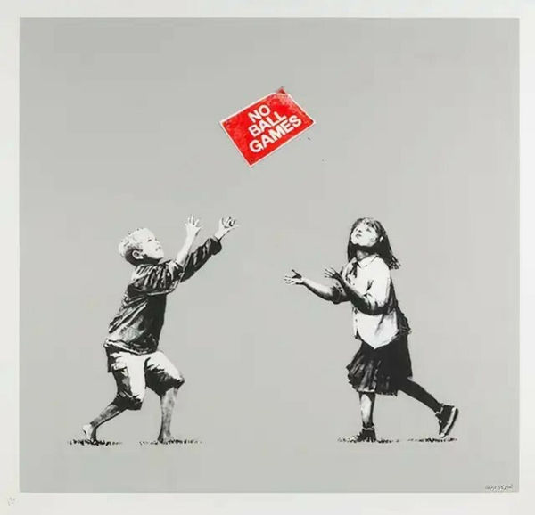 Banksy, No Ball Games (Grey), 2009