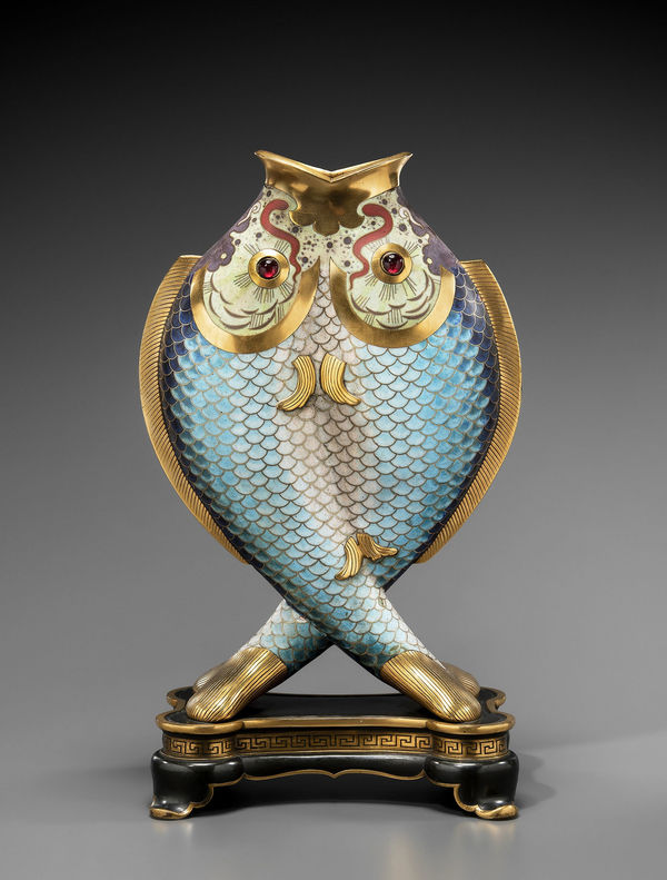 Emile Reiber, Double-fish vase, 1874