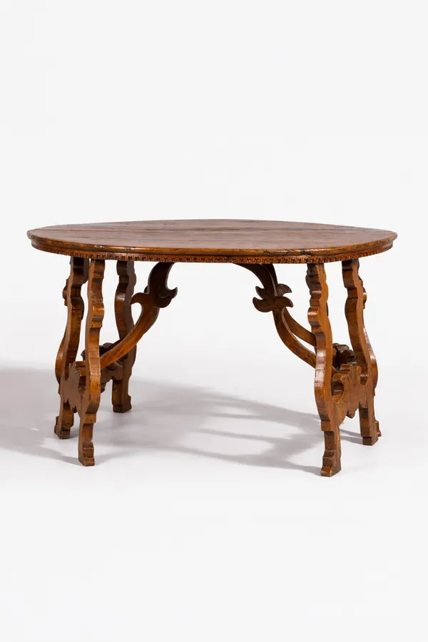 Pair of 18th Century Italian Walnut Demi-Lune Console Tables