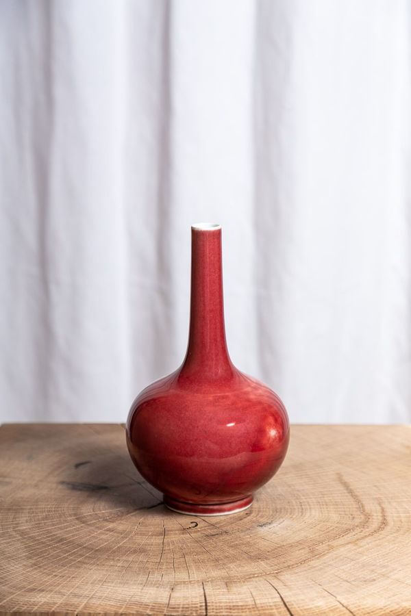 19th Century Chinese Porcelain Sang de Bouef Glazed Bottle Vase