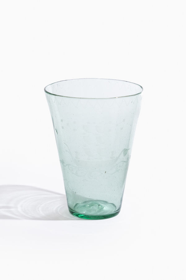 European Engraved Glass Vase, early 19th Century