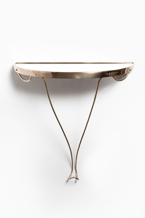 Italian Brass & Mirror Bracket Console, 1950s