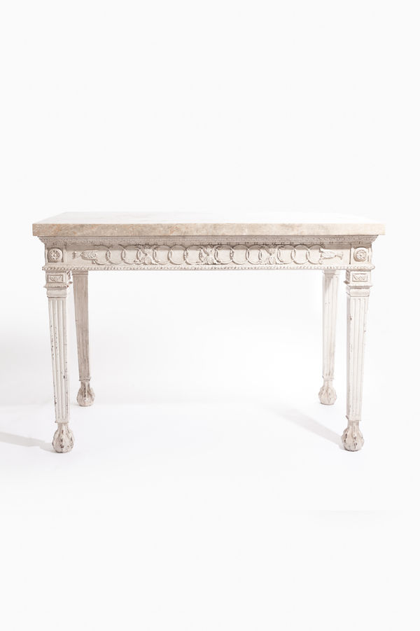 Carved & Painted George II Style Neoclassical Side Table