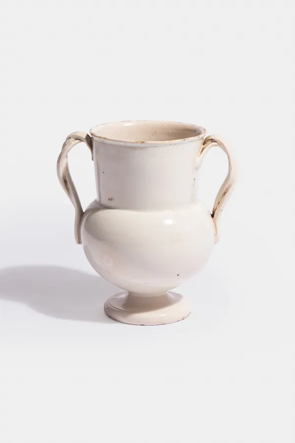 Rare 19th Century Twin Handled Faience Vessel, attrib. to Ciro La Pesa (1756–1826) Puglia, Italy , Circa. 1810