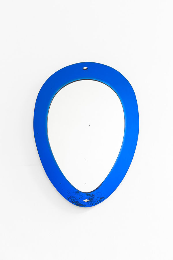 1950s Italian Blue Glass Mirror