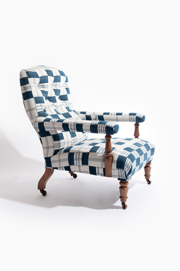 Mid-19th Century Open Armchair by Hindley & Son