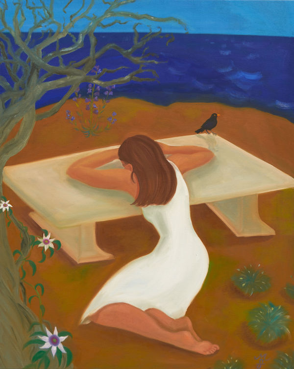 Maria Farrar Woman in despair, 2021 Oil on linen 150 x 120 cm