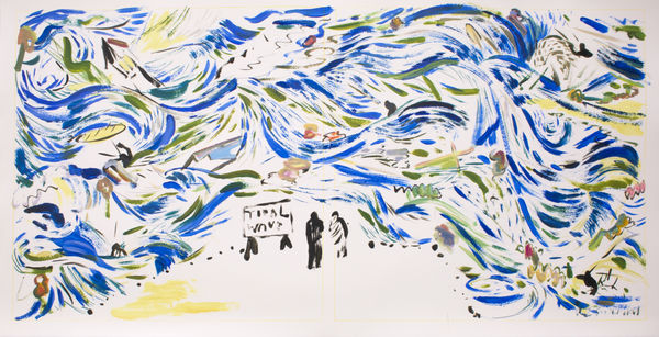 Masanori Handa UMINO NEWMAN, 2020 Oil on paper 38.7 x 74.8 cm