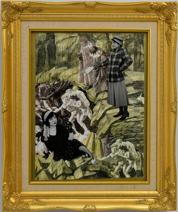 Yoshiko Shimada and BuBu de la Madeleine Dante's Inferno, 1998 Colour copy, black & white photograph, string, gold dust, acrylic, frame 55.5 x 46 cm Depth: 6 cm