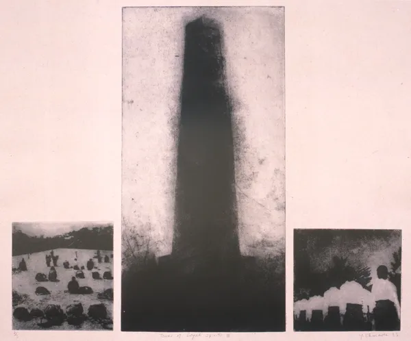 Yoshiko Shimada Tower of Loyal Spirit Ⅲ, 1995 Etching 49.6 x 59.5 cm