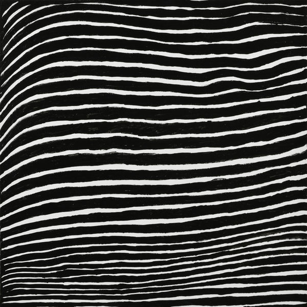 Yayoi Kusama CALLING FROM THE SKY, DOUBTLESS, TRANSPARENT IN ITS SHADE OF BLUE EMBRACED WITH THE SHADOW OF ILLUSION CUMULONIMBI ARISE SOUNDS OF TEARS, SHED UPON EATING THE COLOUR OF COTTON ROSE, 2019 Acrylic on canvas 100 x 100 cm