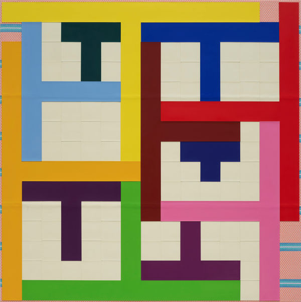 Zhao Yao A Painting of Thought I-506, 2024 - 2025 Acrylic on found fabric 166 x 166 cm