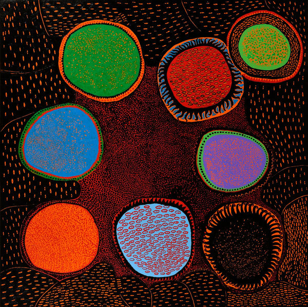 Yayoi Kusama ALL OF MANKIND HAS, EACH AND EVERY ONE OF THEM, INTONED PEACE, 2017 Acrylic on canvas 194 x 194 cm