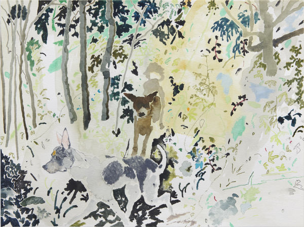 Chris Huen Sin-Kan Balltsz and MuiMui, 2021 Watercolour and coloured pencils on paper 30.5 x 40.6 cm