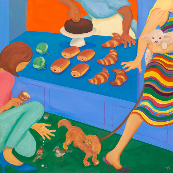 Maria Farrar Little Lamb who made thee, 2021 Oil on linen 130 x 130 cm