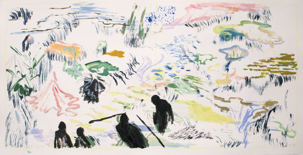 Masanori Handa TOKONO NEWMAN, 2020 Oil on paper 38.4 x 74.6 cm